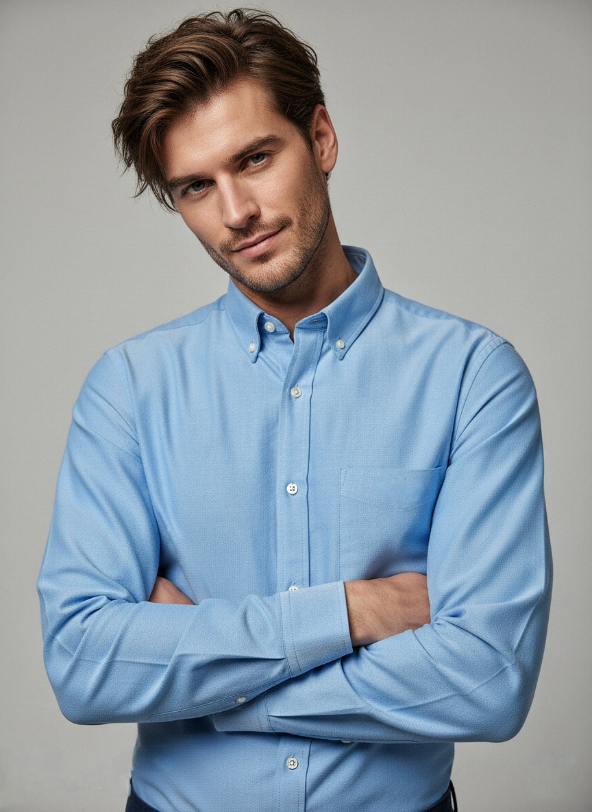 Light Blue oxford spread collar shirt