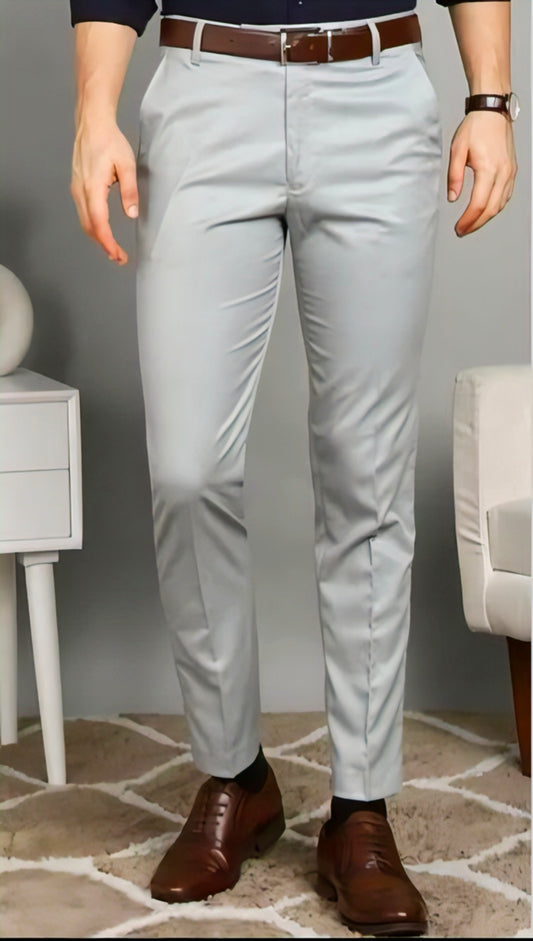 Grey Slim fit formal pant