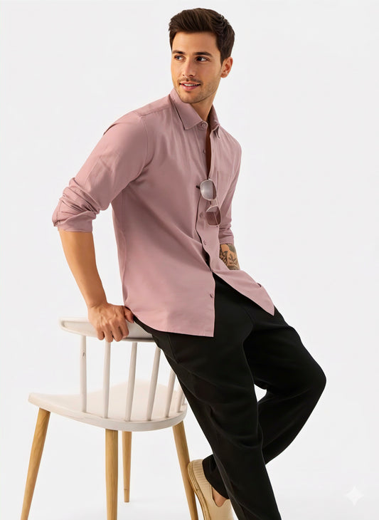 Dusty Pink Linen blend shirt
