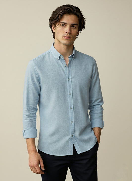 Cloud Grey Linen blend Shirt